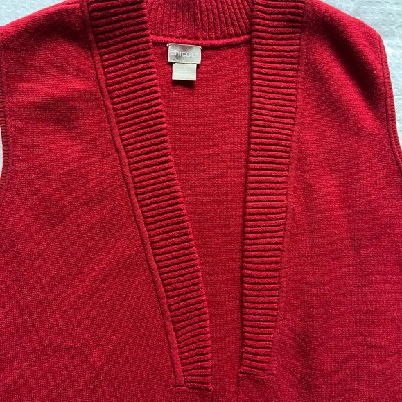Chico’s Open Front Sweater Vest Red Size XL (Chico’s 3) - Picture 2 of 7